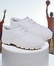 Trump Solid Lace Up School Shoes - White