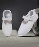 Trump Solid Velcro Closure School Shoes - White