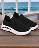Trump Mesh Detailed Solid Slip On Shoes - Black