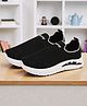 Trump Mesh Detailed Brand Name Puff Printed Slip On Shoes - Black