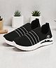 Trump Striped Slip On Shoes - Black