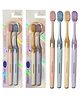 FunBlast Unique Design Soft Bristles Manual Toothbrush for Kids and Adults  Pack of 4 (Multicolor)