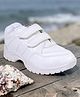 Trump Solid Velcro Closure School Shoes - White