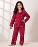Piccolo Cotton Woven Full Sleeves  Hearts Printed Coordinating Shirt & Pajama  Night Suit - Maroon