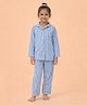 Piccolo Cotton Woven Full Sleeves Striped Shirt & Pajama Night Suit - Blue & White