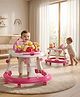 Babyhug 2-in-1 Baby Walker & Push Walker With Musical Play Tray - Pink| Soft Cushion Seat| Compact Fold| Caster Wheels| Adjustable Height| Removable Activity Tray| Toy for 9+ months| Gifting Option