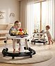 Babyhug 2-in-1 Baby Walker & Push Walker With Musical Play Tray - Black & White|Soft Cushion Seat|Compact Fold|Caster Wheels|Adjustable Height|Removable Activity Tray| Toy for 9+ months|Gifting Option