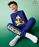 Pine Kids Disney 100% Cotton Knit Full Sleeves T-Shirt & Pyjama Night Suit With Mickey Mouse Graphics - Purple