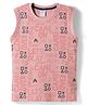 Taeko Single Jersey Knit Sleeveless Printed Tank T-Shirt -Pink
