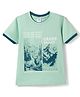 Taeko Single Jersey Knit Half Sleeves T-Shirt with Text & Wildlife Print - Light Green