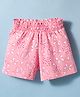 CUCUMBER Sinker Knit Above Knee Length Shorts with Floral Print - Pink