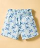 CUCUMBER Sinker Knit Above Knee Length Butterfly Printed Shorts - Light Blue