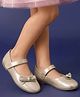 Pine Kids Velcro Closure Ballerina With Bow Applique - Gold