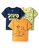 Doodle Poodle Cotton Knit T-Shirts Half Sleeves Printed Navy Blue 0-3 Months Pack of 3