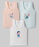 CUCUMBER Sinker Knit Sleeveless Space Theme & Animal Printed Vests Pack Of 3 - Multicolour