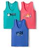 CUCUMBER Sinker Knit Sleeveless Sports & Nautical Theme Printed Vests Pack  Of 3 - Multicolour