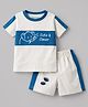 Little Darlings Sinker Knit Half Sleeves T-Shirt & Shorts Set with Elephant Print - Grey