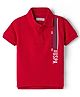 US Polo Assn Cotton Knit Half Sleeves Printed Polo T-Shirt - Red