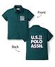 US Polo Assn Cotton Woven Half Sleeves Shirt With Front & Back Print - Green