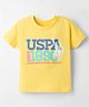 US Polo Assn Cotton Knit Half Sleeves Printed T-Shirt - Yellow