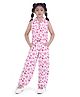 Barbie by Tiny Girl Woven Mattel Featuring Sleeveless Barbie Text & Fruits Printed Coordinating Top & Bottom Set - Pink