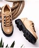 TRASE Solid Lace Up Shoes - Beige