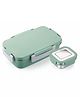 SignoraWare Nugget Stainless Steel Printed Lunch Box with Clip Lock Lid | Airtight & Leakproof | Maintain Crispness | Ideal for Kids | Great for Picnic & Outdoor Activities (700ml + 130ml | Green)