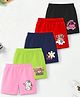 Trampoline Cotton Blend Knit Pack Of 5 Unicorn Typography & Floral Printed Shorts - Multi Colour