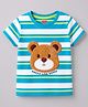 Babyhug Cotton Knit T-Shirts Half Sleeves Striped with Embroidery Detailing Multi Color 3-4 Years