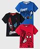 KUCHIPOO Cotton Blend Knit Pack Of 3 Marvel Avengers Featuring Spider Man & Characters Printed Tees - Multi Colour