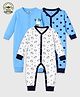 KUCHIPOO Cotton Blend Knit Pack Of 3 Full Sleeves Dog & Polar Bear Printed Rompers -Multi Colour
