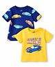 Doodle Poodle Cotton Knit T-Shirts Half Sleeves Car Printed Yellow  New Born Pack of 2