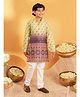 AJ Dezines Schiffili Woven Full Sleeves Floral Motifs Printed Kurta & Pyjama Set - Multi Colour
