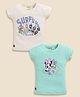 Biskid Sinker Knit Pack Of 2 Disney Mickey & Friends Featuring  Half Sleeves Character Printed Tops - Light Green & Cream