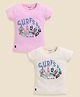 Biskid Sinker Knit Pack Of 2 Disney Mickey & Friends Featuring  Half Sleeves Character Printed Tops - Pink & Cream