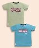 Biskid Sinker Knit Marvel Featuring Pack Of 2 Half Sleeves The Avengers & Captain America Printed Tees - Light Pista & Mint