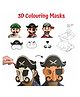 Unikplay 3D Colouring Masks  Pirates | DIY Paint & Color Craft Kit for Kids | Creative Art & Craft Activity | Fun Animal Masks for Boys & Girls