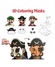 Unikplay 3D Colouring Masks  Pirates | DIY Paint & Color Craft Kit for Kids | Creative Art & Craft Activity | Fun Animal Masks for Boys & Girls