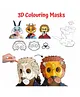 Unikplay 3D Colouring Masks  Animals | DIY Paint & Color Craft Kit for Kids | Creative Art & Craft Activity | Fun Animal Masks for Boys & Girls