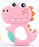 AEREX Dinosaur Shape Baby Teether | Soft Silicone BPA Free Natural Organic Nipple Teether - Pink