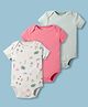 little planet by carter's Floral Printed & Solid Textures Onesies Pack Of 3( Colour May Vary )