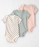 little planet by carter's Floral Printed & Solid Textures Onesies Pack Of 3( Colour May Vary )