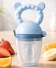 Aerex Baby Fruit Feeder Nibbler for Infants 6+ Months | Silicone Food Feeder Pacifier with Bear Ear Handle | BPA Free Fresh Fruit Teether Soother | Safe Self Feeding for Babies (Blue)