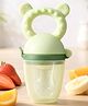 Aerex Baby Fruit Feeder Nibbler for Infants 6+ Months | Silicone Food Feeder Pacifier with Bear Ear Handle | BPA Free Fresh Fruit Teether Soother | Safe Self Feeding for Babies (Green)