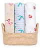 GRASPING FINGERS Soft Breathable 110x100 Cm 100% Muslin Cotton Baby Multipurpose Swaddle Set of 3