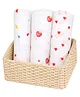 GRASPING FINGERS Soft Breathable 110x100 Cm 100% Muslin Cotton Baby Multipurpose Swaddle Set of 3
