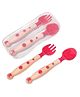 FunBlast Baby Feeding Spoons and Fork Set in Case for Babies (Pink)