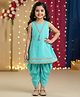 The Magic Wand Cotton Sleeveless Lace Embellished Kurta & Dhoti Set - Turquoise