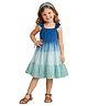 The Magic Wand Rayon Woven Sleeveless Tiered Ombre Dress - Teal Blue