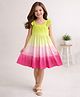 The Magic Wand Rayon Ruffle Sleeves Tie & Dye Tiered Dress - Fuschia